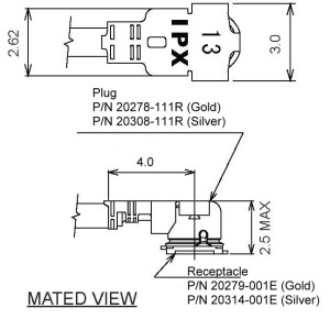 IPEX MHF Coaxial Connector Mating Cable receptacle