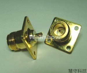 N Female 4 hole flange Connector Solder Type
