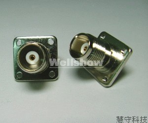 TNC Female 4 hole Flange PCB Solder Type